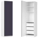 Шкаф распашной Амьен индиго 60х232,2х54,5  с 3 полками и 3 ящиками ЛДСП каркас белый